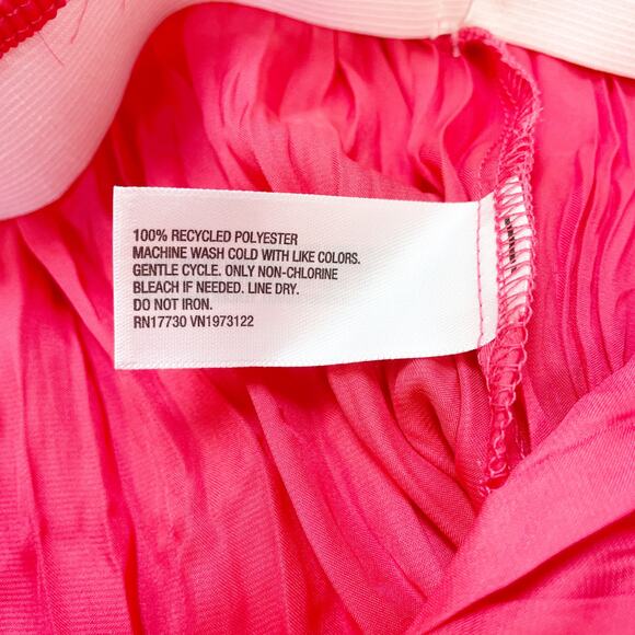 A New Day Women's Textured Crinkle Satin Midi Skirt Coral Pink Size M - Picture 6 of 6